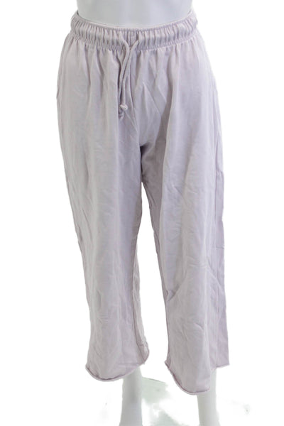 Zara Unisex Pink Solid Drawstring Cotton Sweatpants Size S
