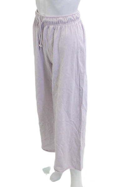 Zara Unisex Pink Solid Drawstring Cotton Sweatpants Size S