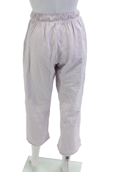 Zara Unisex Pink Solid Drawstring Cotton Sweatpants Size S