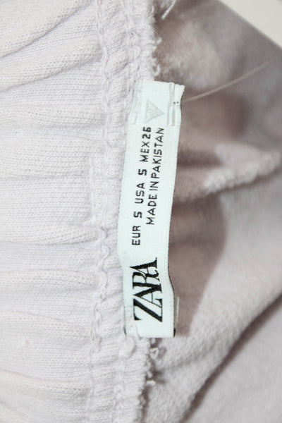 Zara Unisex Pink Solid Drawstring Cotton Sweatpants Size S