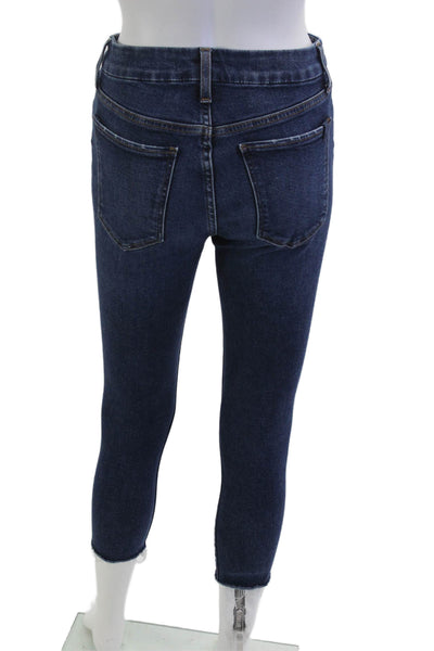 Joes Jeans Women High Rise Cropped Skinny Jeans Dark Blue Size 26