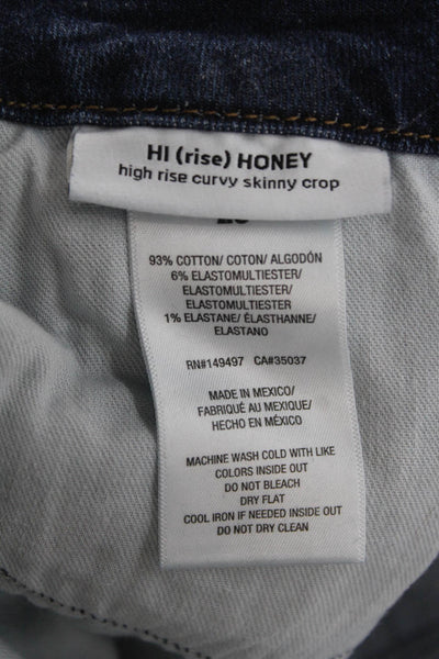 Joes Jeans Women High Rise Cropped Skinny Jeans Dark Blue Size 26