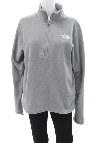 The North Face Unisex Gray Mock Neck Zip Pullover Sweatshirt Size M