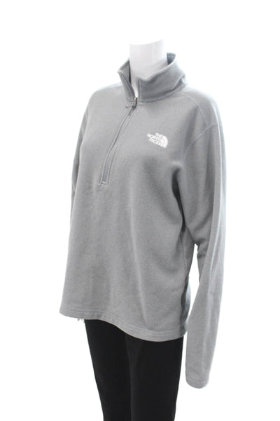 The North Face Unisex Gray Mock Neck Zip Pullover Sweatshirt Size M