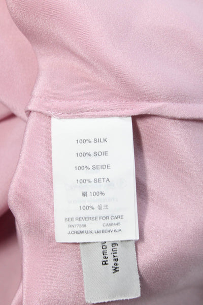 J Crew Womens Silk V-Neck Camisole Sleeveless Pink Solid Size 10