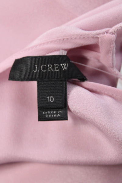 J Crew Womens Silk V-Neck Camisole Sleeveless Pink Solid Size 10