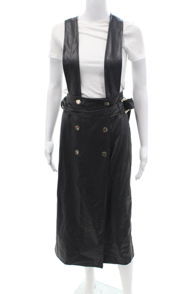 Zara Women Black Polyurethane Long Skirt Size XS