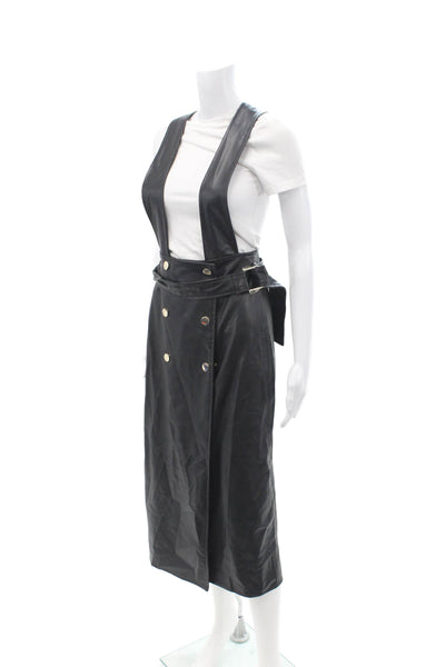 Zara Women Black Polyurethane Long Skirt Size XS