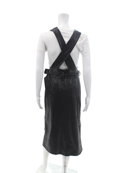 Zara Women Black Polyurethane Long Skirt Size XS