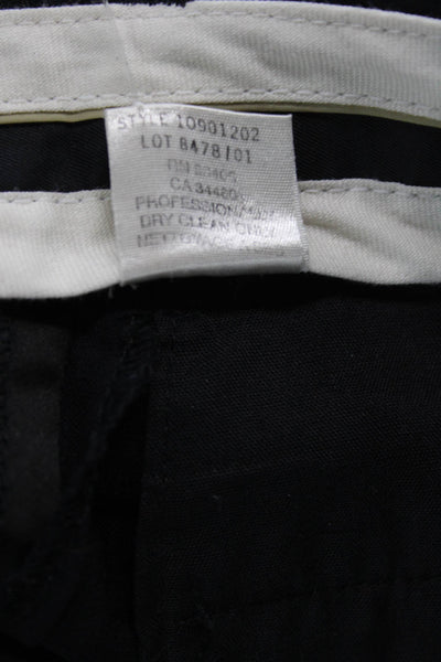Theory Unisex Dress Pants Black Wool Button Size 4