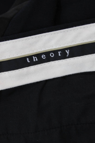 Theory Unisex Dress Pants Black Wool Button Size 4