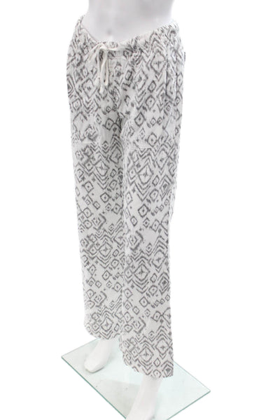 Bella Dahl Womens White Aztec Tencel Sweatpants Drawstring Size S