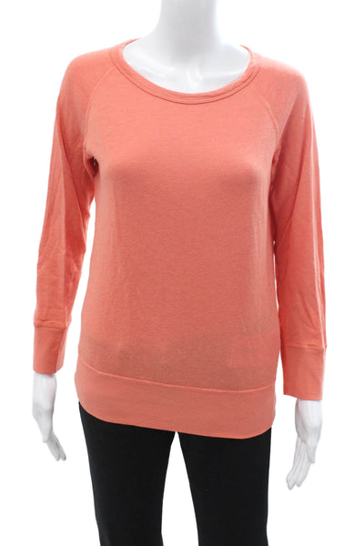 Standard James Perse Womens Pullover Sweatshirt Orange Crew Neck Size 1