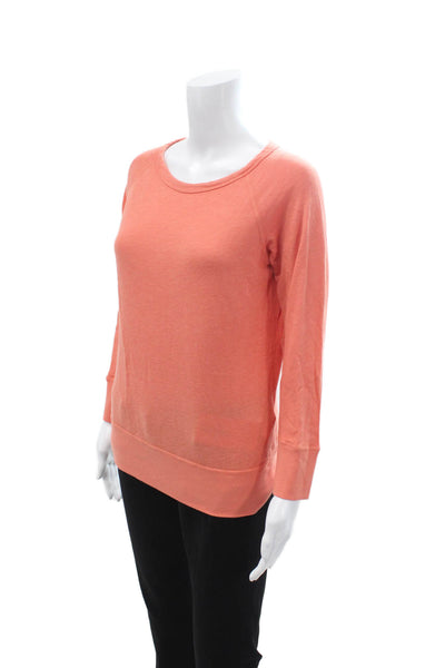 Standard James Perse Womens Pullover Sweatshirt Orange Crew Neck Size 1
