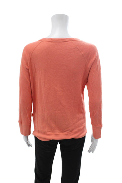Standard James Perse Womens Pullover Sweatshirt Orange Crew Neck Size 1