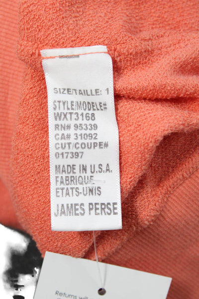 Standard James Perse Womens Pullover Sweatshirt Orange Crew Neck Size 1