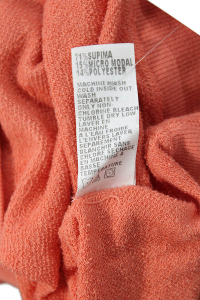 Standard James Perse Womens Pullover Sweatshirt Orange Crew Neck Size 1