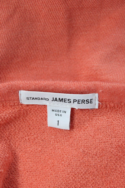 Standard James Perse Womens Pullover Sweatshirt Orange Crew Neck Size 1