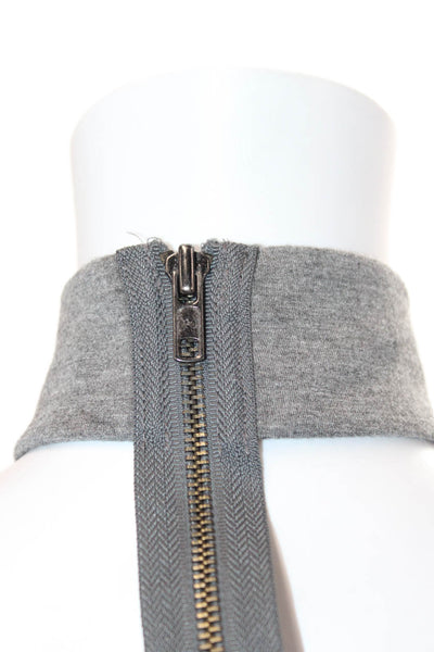 Bailey 44 Women Mock Neck Long Sleeve Gray Zip Top Size S
