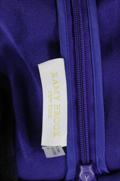 Ramy Brook Women Purple Long Sleeve Zip Blouse Size S