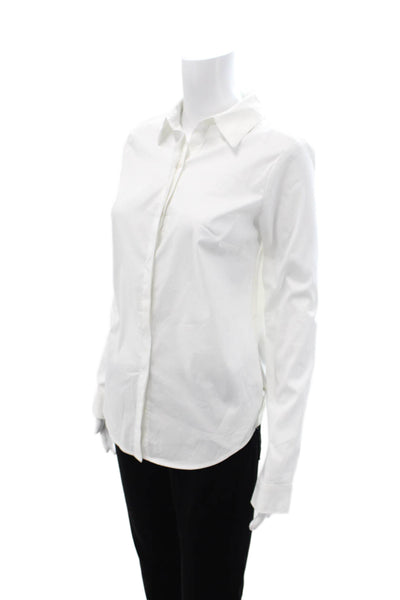 Bailey 44 Womens Collared Long Sleeve Button Up Blouse White Size S