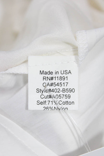Bailey 44 Womens Collared Long Sleeve Button Up Blouse White Size S