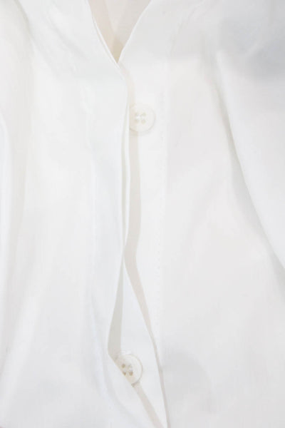 Bailey 44 Womens Collared Long Sleeve Button Up Blouse White Size S