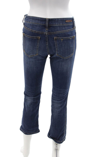 Pilcro Anthropologie Womens Cropped Skinny Jeans Dark Blue Petite Size 26