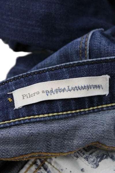 Pilcro Anthropologie Womens Cropped Skinny Jeans Dark Blue Petite Size 26