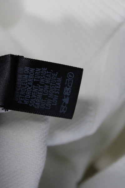 St. John Women Ankle Dress Pants White Cotton Solid Size L