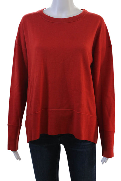 Theory Unisex Red 100% Merino Wool Crew Neck Pullover Long Sleeve Size M