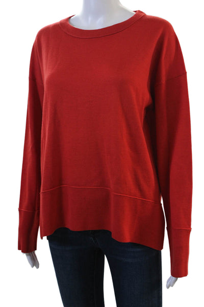 Theory Unisex Red 100% Merino Wool Crew Neck Pullover Long Sleeve Size M