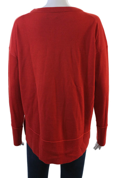 Theory Unisex Red 100% Merino Wool Crew Neck Pullover Long Sleeve Size M
