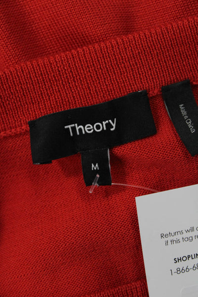 Theory Unisex Red 100% Merino Wool Crew Neck Pullover Long Sleeve Size M