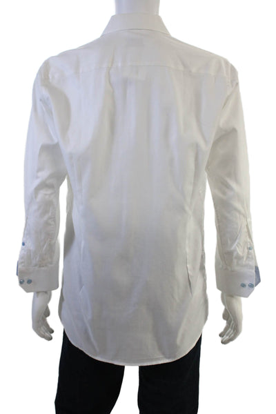 Eton Mens Dress Shirt White Spread Collar Long Sleeve 100% Cotton Size 42