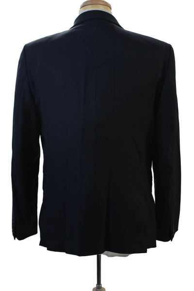 The Kooples Mens Dark Blue 100% Wool Blazer Button Collared Classic Size 52