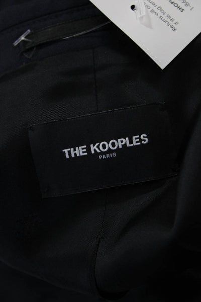 The Kooples Mens Dark Blue 100% Wool Blazer Button Collared Classic Size 52