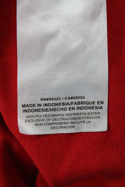 Nike Mens Windbreaker Red Zip Mock Neck Long Sleeve Polyester Size S
