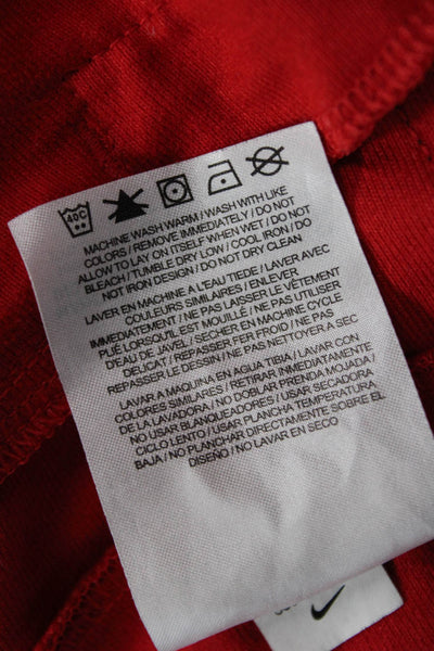 Nike Mens Windbreaker Red Zip Mock Neck Long Sleeve Polyester Size S