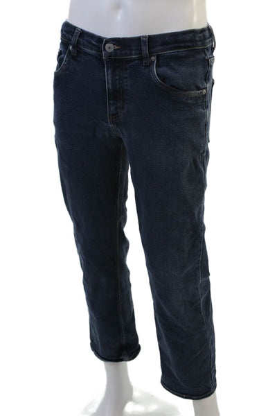 Levis Unisex Dark Blue Cropped Straight Jeans Button Size 28