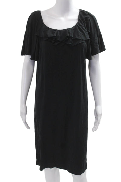 Juicy Couture Womens Black Shift Dress Square Neck Knee Length Size XL