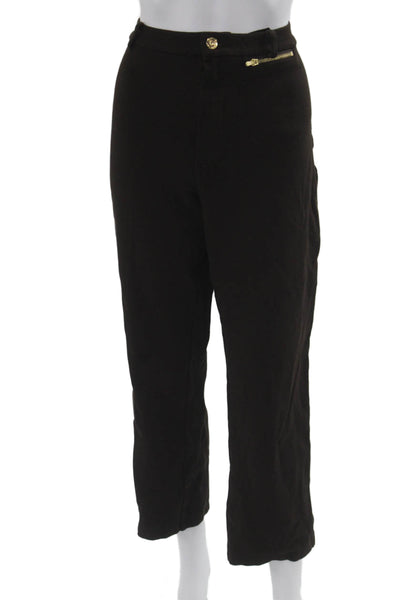 St. John Sport Women Cropped Dress Pants Black Size 14