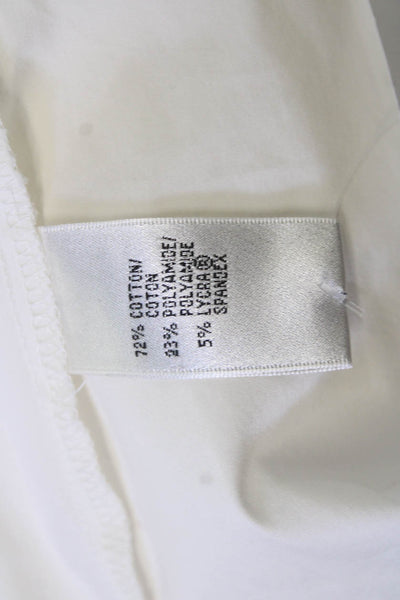 Lafayette 148 New York Women Sleeveless V Neck Blouse White Designer Size 14