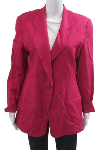 Giorgio Armani Le Collezioni Unisex Pink Wool Blazer Size 14
