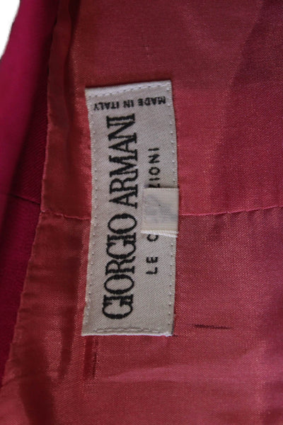 Giorgio Armani Le Collezioni Unisex Pink Wool Blazer Size 14