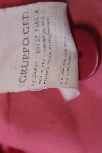 Giorgio Armani Le Collezioni Unisex Pink Wool Blazer Size 14