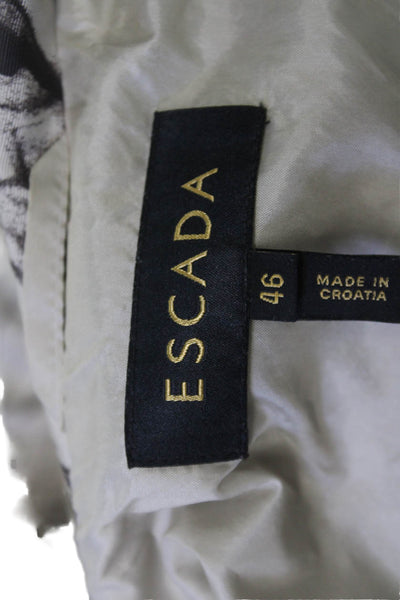 Escada Women Beige Collared Long Sleeve Button Blazer Designer Size 46