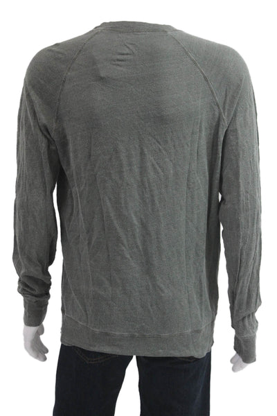 Majestic Filatures Mens Pullover Sweatshirt Green Crew Neck Long Sleeve Size L