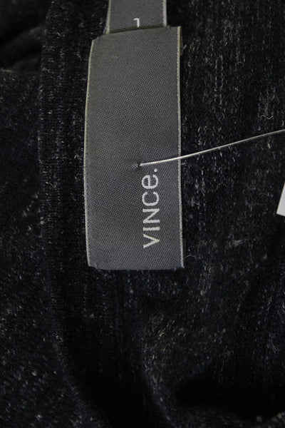 Vince Mens Dark Gray Crew Neck Long Sleeve Button T Shirt Wool Linen Size L