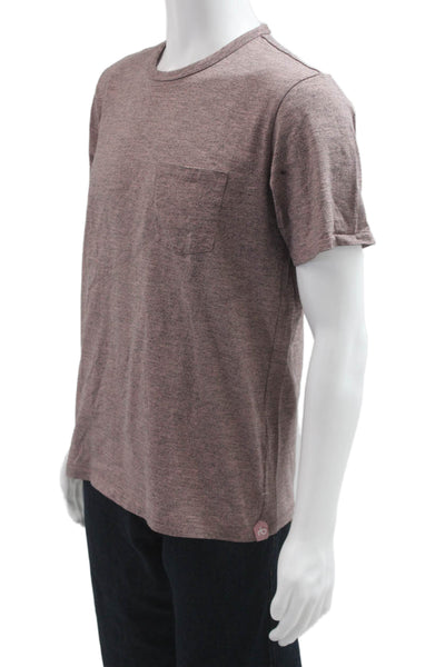 Rag & Bone Mens Brown Crew Neck Cotton Blend T-Shirt Size L